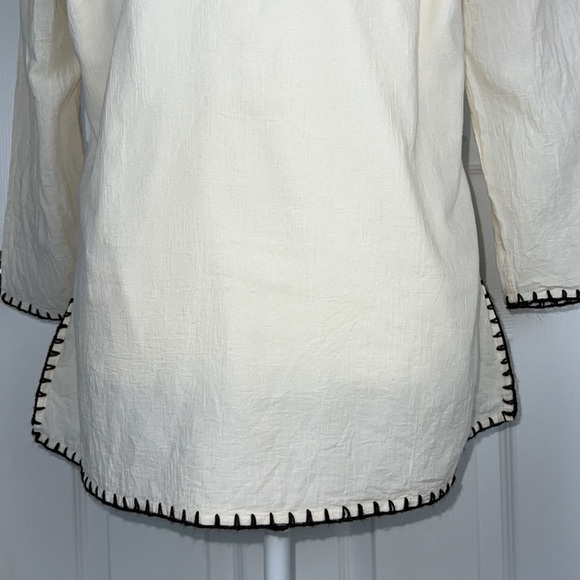 Chadwick’s Embroidered Crochet Tunic Scoop Neck Boho Resort Wear Top - Picture 3 of 14